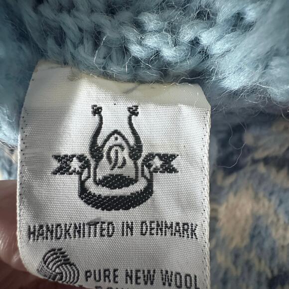Après-ski 100% Wool Sweater Hamdmade Denmark Rare VTG M GORPCORE FairIsle Nordic - Picture 3 of 6